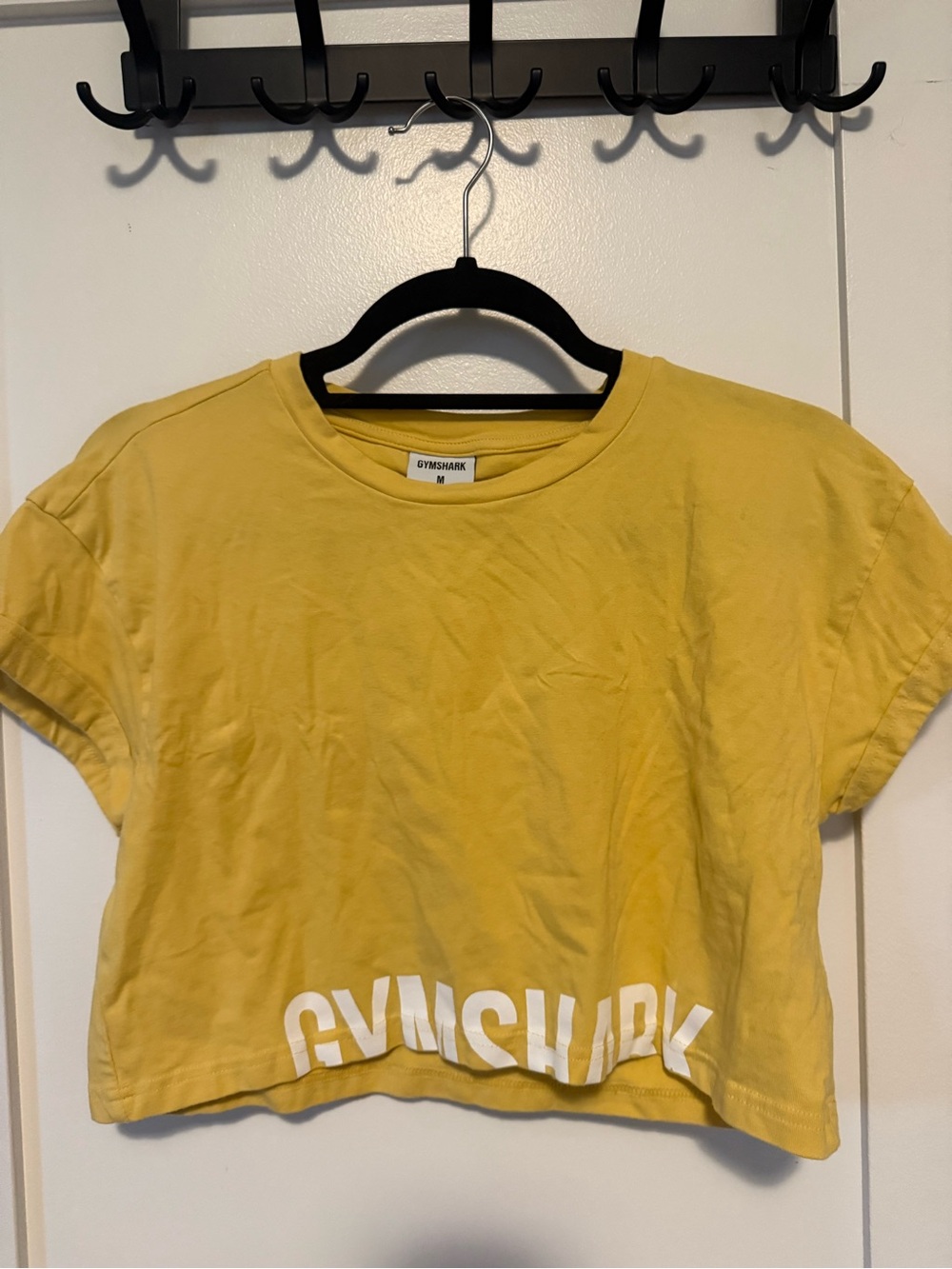 Gymshark Yellow Cropped Tee with White Logo